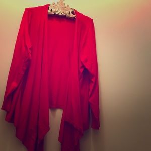 Red Drape Front Cardagan